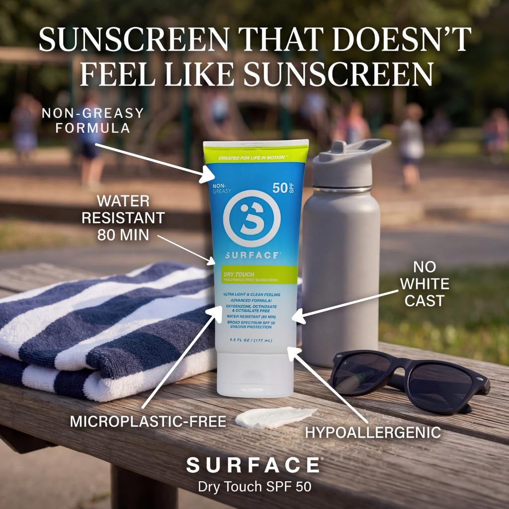 Surface Reef Safe Sunscreen Lotion SPF 30 for Face and Body, Oxybenzone Free, Octisalate Free, Fragrance Free, Dry Touch Non-Greasy, Broad Spectrum UVA UVB, Water Resistant 80 Min, 6oz