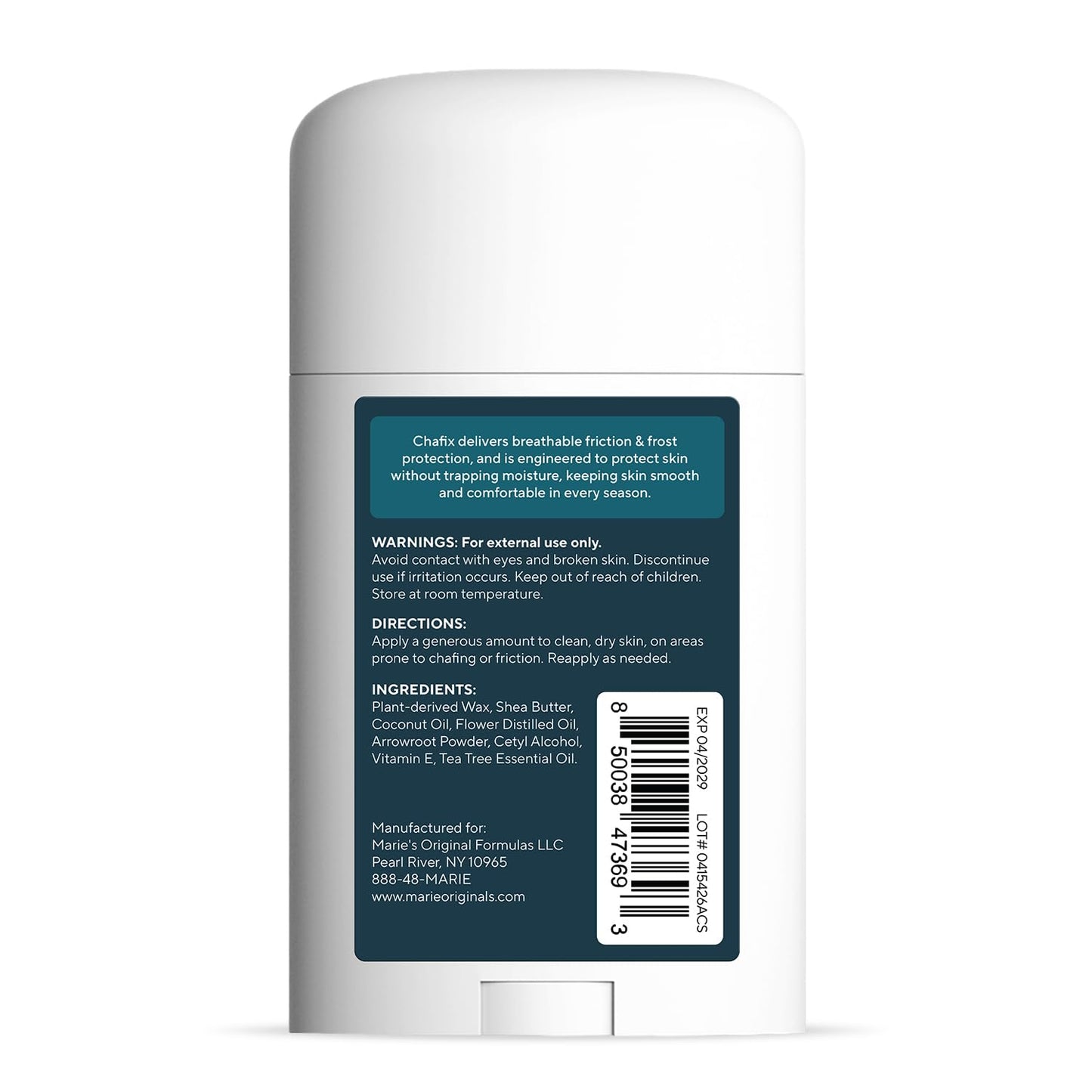 Marie Originals Chafix Anti Chafing Stick – 2 Pack | Plant-Based Anti Chafe Stick with Shea Butter, Arrowroot & Tea Tree | Sweat & Water Resistant, No White Residue, Non Greasy Thigh Rub Protection