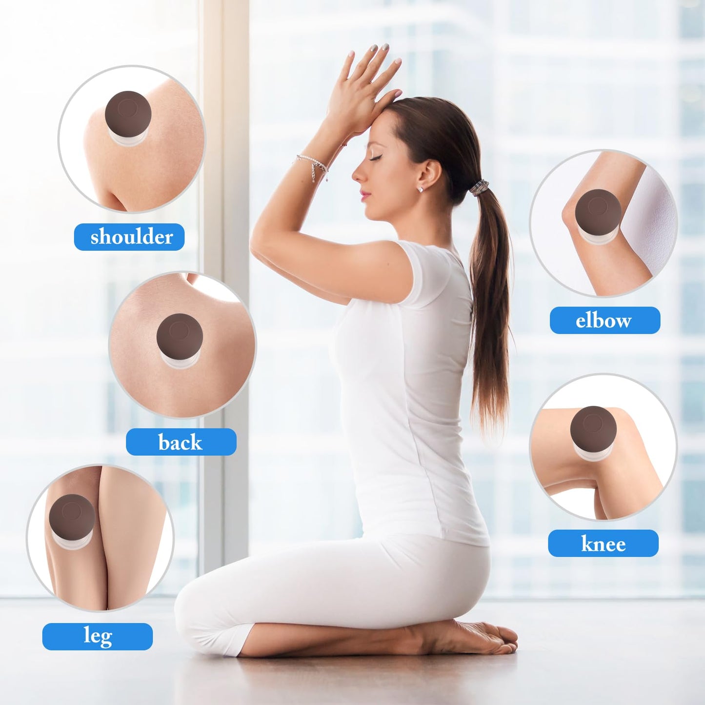 Nuanchu Facial Cupping Cup Glass Face Cup Silicone Cupping Massage Vacuum Suction Mug for Body Face Leg Arm Back Shoulder Muscle and Joint(Brown,0.65 Inch Diameter)
