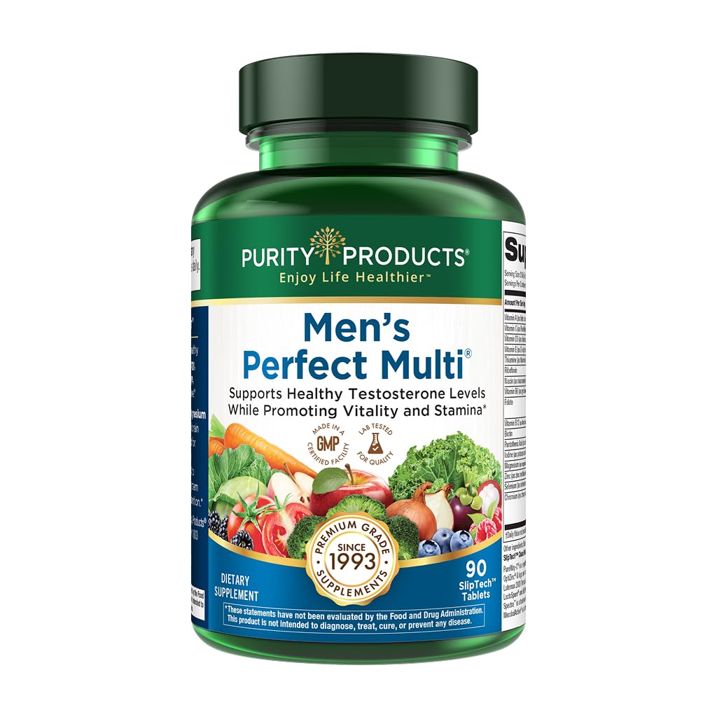 Purity Products Men's Perfect Multi from Vitamins, Minerals and Phytonutrients - Promotes Energy, Vitality and Stamina - Easy to Swallow - 90 Tablets