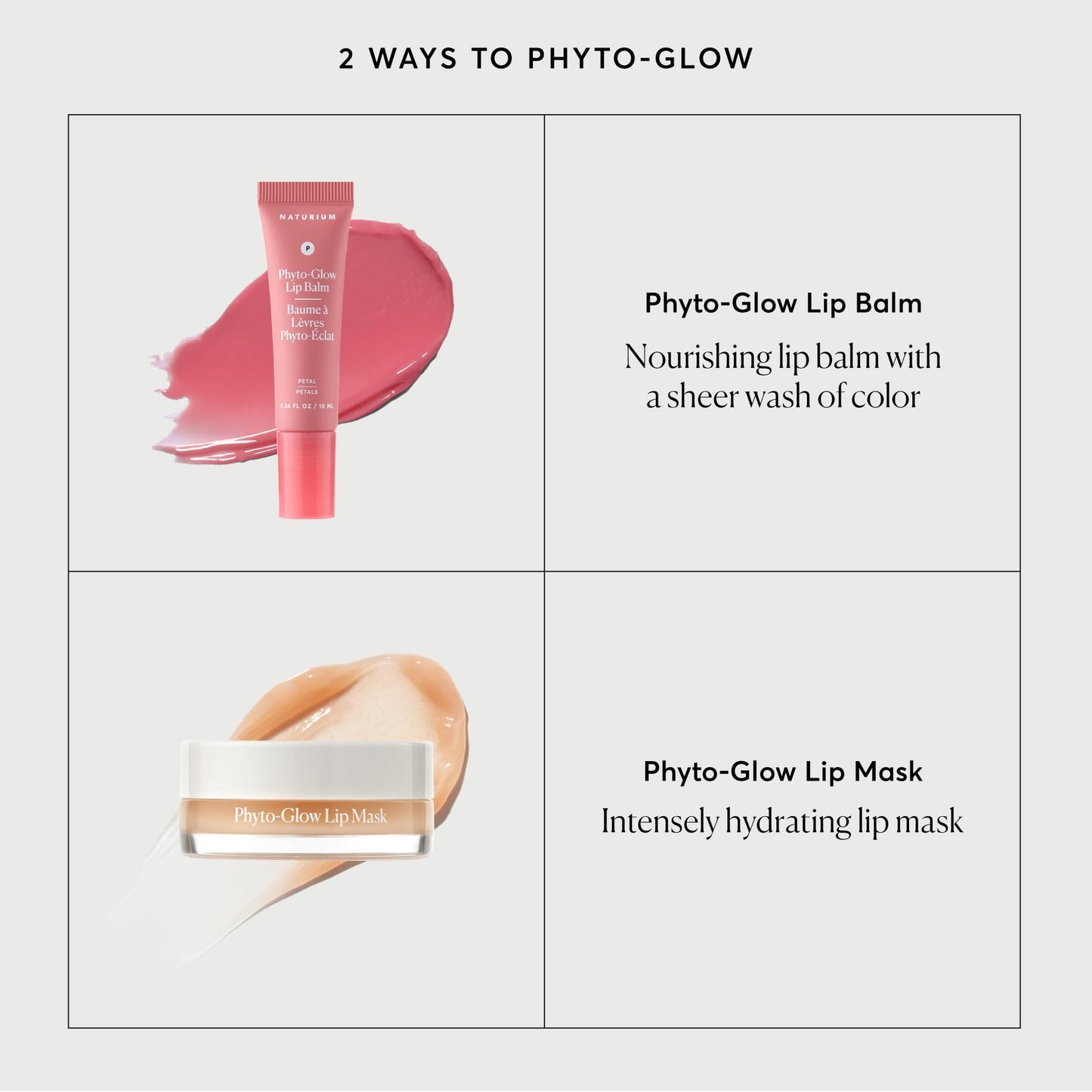 Naturium Phyto-Glow Lip Balm, Hydrating Lip Care with a Glossy Finish, 0.34 oz Petal