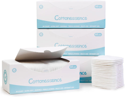 Premium Exfoliating Cotton Pads - 240 Count, Extra-Soft & Lint-Free for Makeup Removal | Ideal for Face, Lips, Eyes