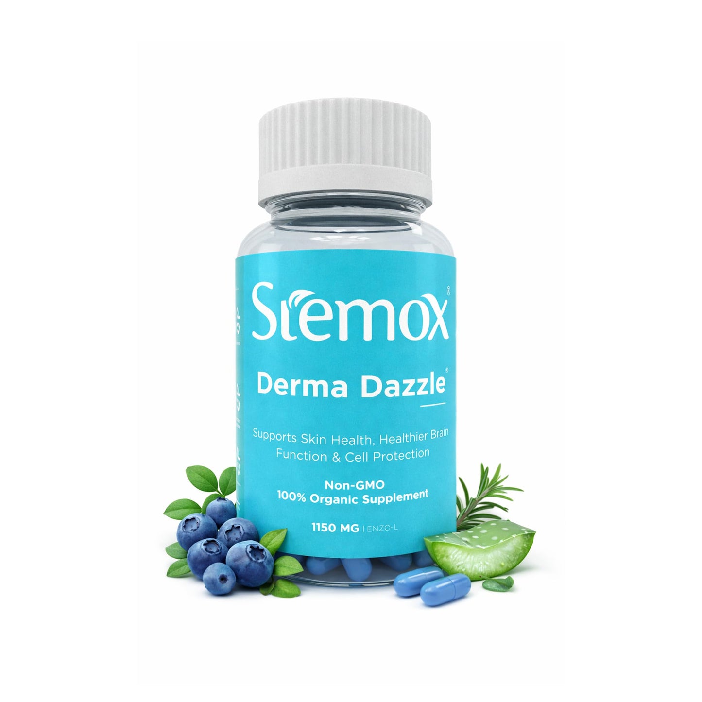 Stemox Derma Dazzle Alpha Lipoic Acid 600mg Capsules for Skin Brightening & Antioxidant Support – Promotes Healthy Complexion & Cellular Repair – 60 Capsules