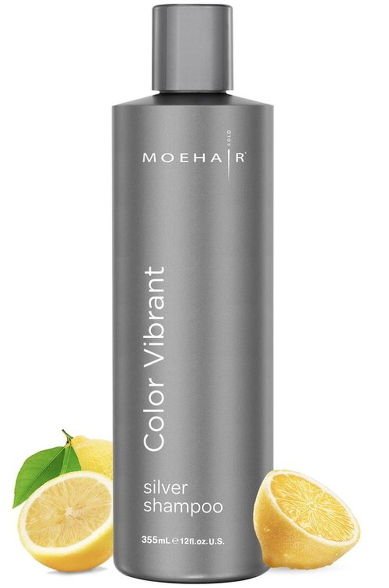 MOEHAIR Color Vibrant Silver Shampoo | Color Enhancing Silver Purple Shampoo | Removes Orange Tones | Neutralizes Brassiness | Paraben & Sulfate Free Shampoo (12 Fl. Oz)