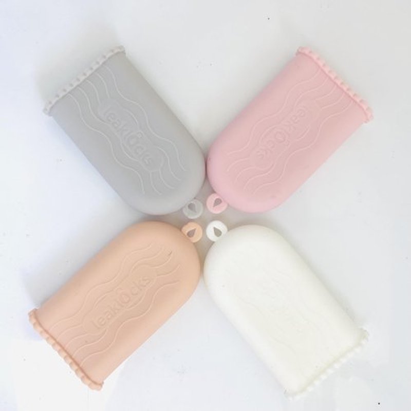 LeakLocks® Toiletry Skins 4-Pack w/Travel Bag. Elastic Sleeve for Leak-Proofing Travel Container in Luggage. Fits Standard/Travel Sized Toiletries. Reusable Accessory for Travel Bag Suitcase/Carry-on