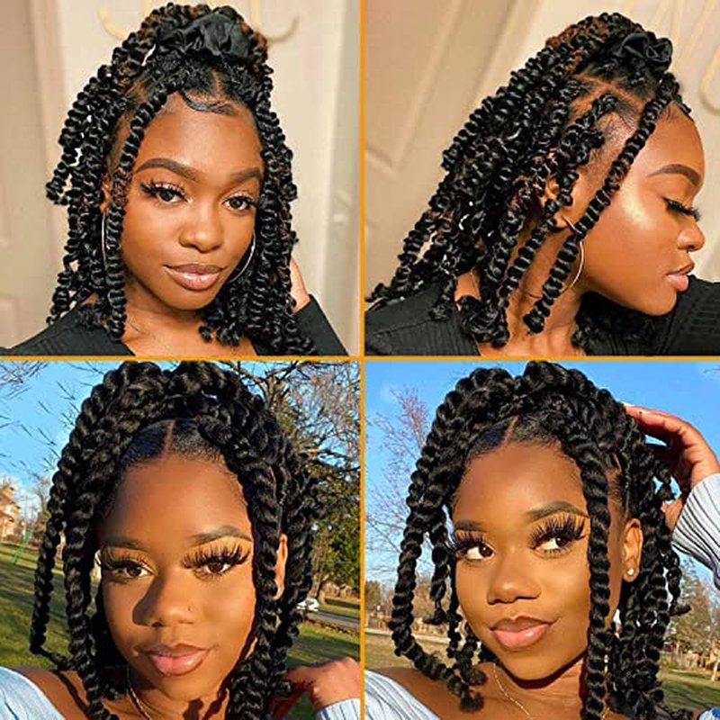 Passion Twist Hair 14 Inch 6 Packs Black Water Wave Crochet Hair for Passion Twists Bohemian Braiding Protective Style Hair Extensions (6 packs,14 inch,1B#)