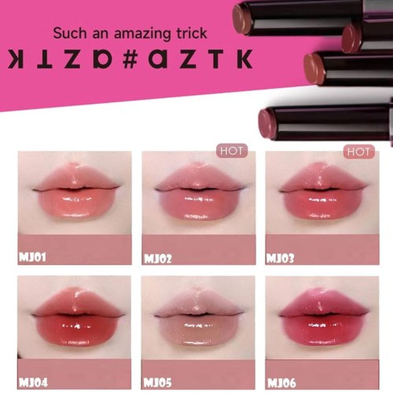 AZTK Meltykiss Jelly Gloss Lipstick, AZTK Melty Kiss Jelly Gloss Lipstick, AZTK Moisturizing Melty Kiss Lip Jelly, AZTK Lip Gloss, AZTK Lipstick Long Lasting, Waterproof & Non-fading, 6 Colors (MJ06)