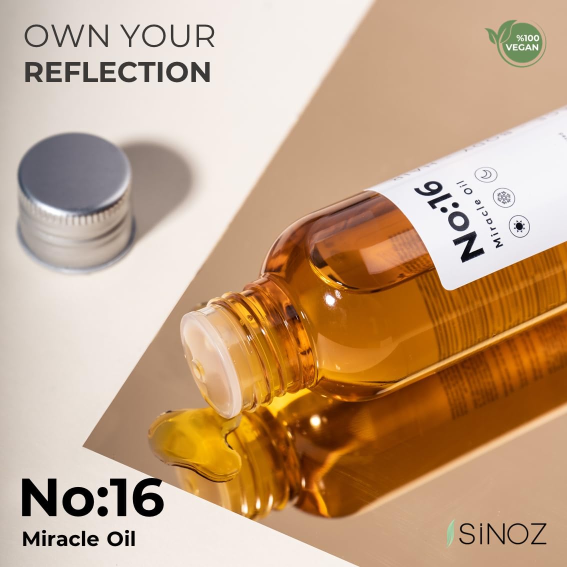 Sinoz No:16 Miracle Oil | Multi-Purpose Nourishing Oil for Face, Body & Hair | With 16 Botanical Oils | Restores Dry Skin & Adds Shine to Hair | 100 ml