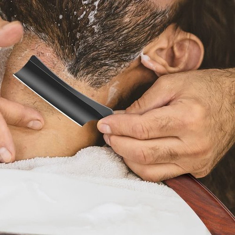 Straight Razor with Strope - Professional Straight Edge Barber Razor Premium Stainless Steel Shaver Razor with Shaving Strop for Men Home & Salon Grooming Using (NO.152)