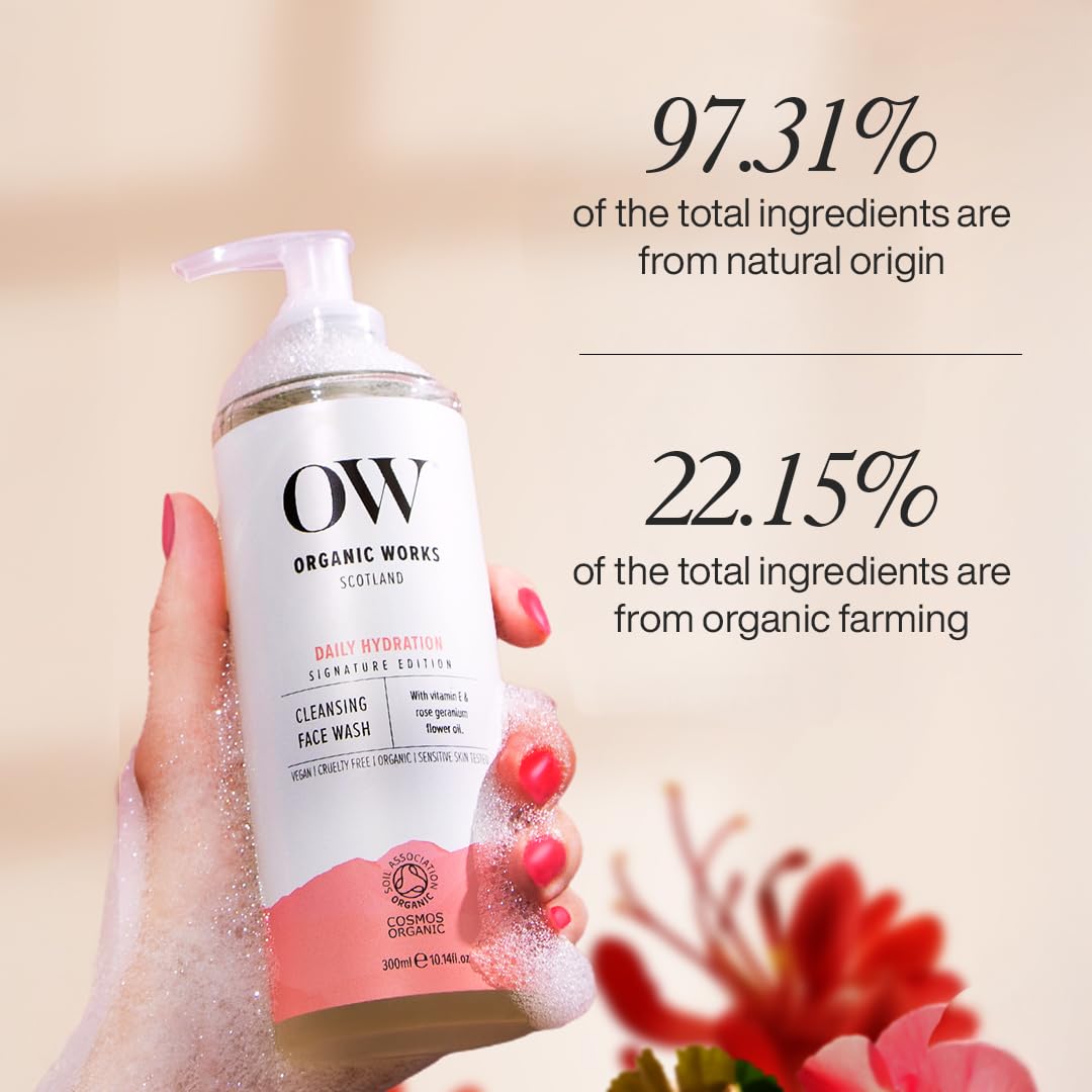 Organic Works Daily Hydration Cleansing Face Wash for Unisex - 10.14 oz Face Wash