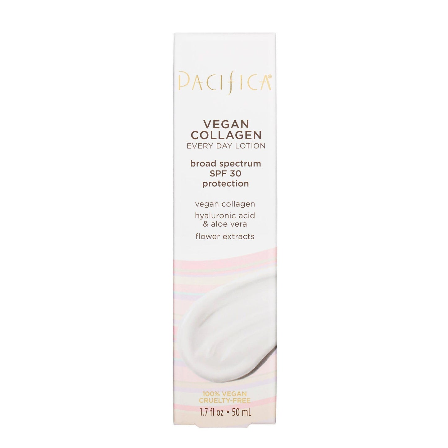 Pacifica Vegan Collagen Face Lotion SPF 30 Broad Spectrum Sunscreen Every Day Face Lotion, UVA/UVB Protection for All Skin Types, Lightweight, Moisturizing and Hydrating, Cruelty Free