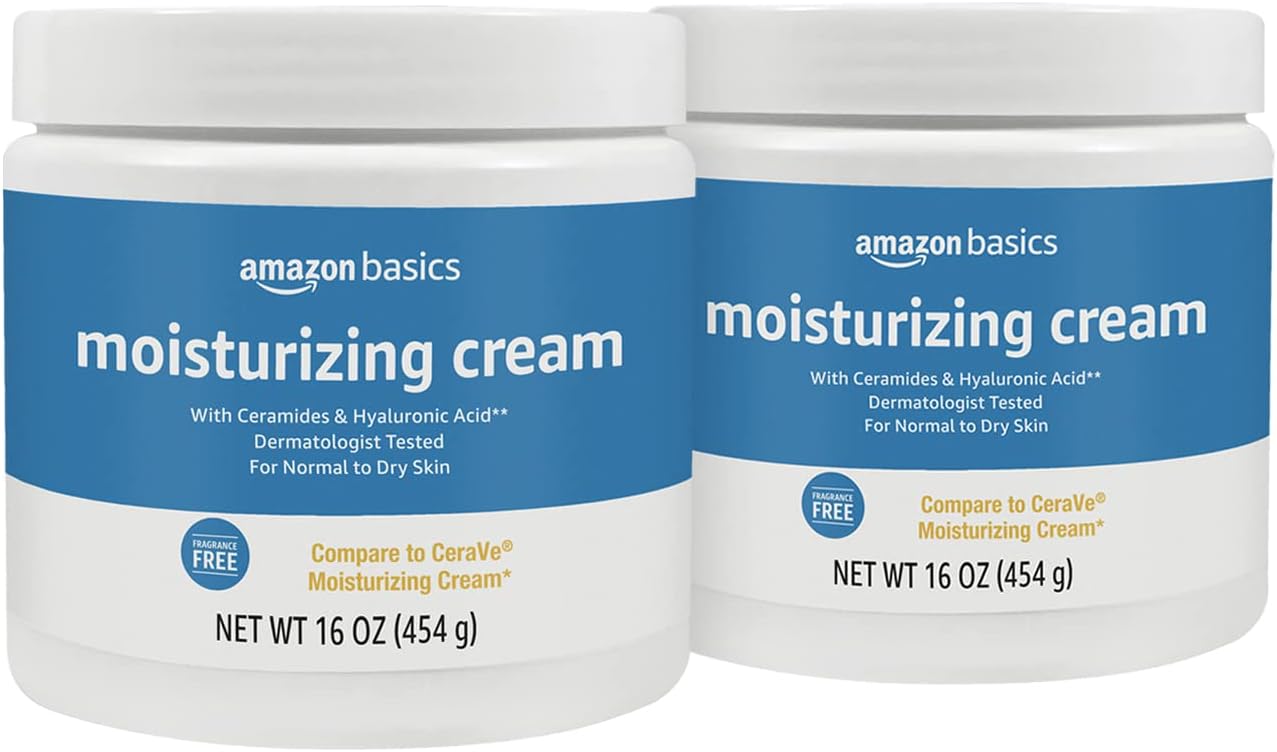 Moisturizing Cream for Face & Body - Fragrance-Free Hydration with Ceramides | 16 Ounces, 2-Pack