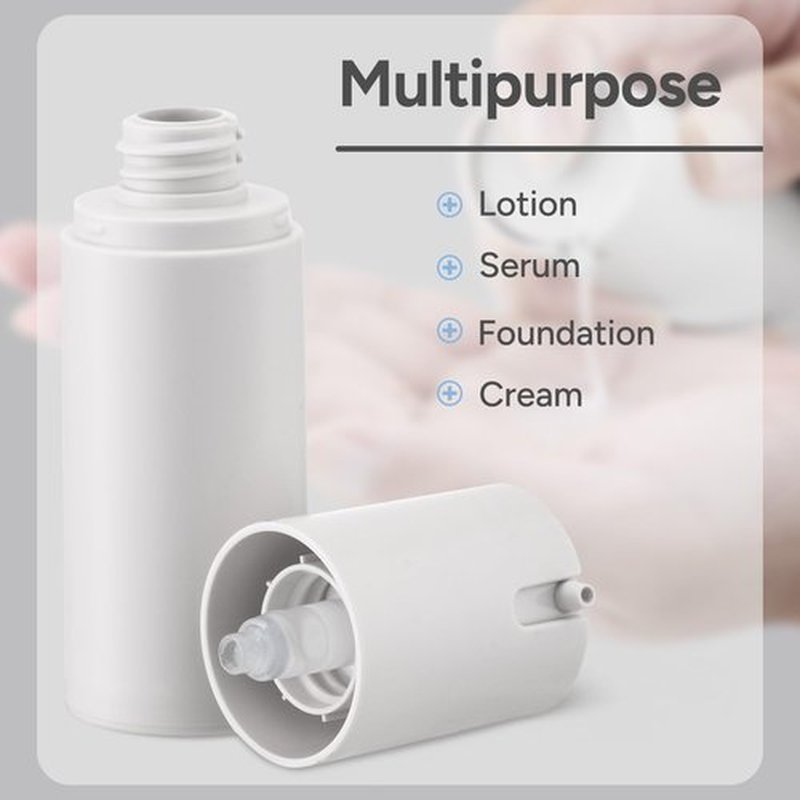 Airless Pump Bottles Travel 1oz: Travel Size Lotion Container - Refillable Dispensers for Moisturizer, Serum (Plastic, Matte Gray, 3Pcs)