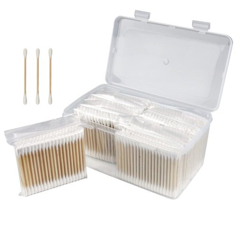 800 Count Organic Cotton Swabs for Ears, Bamboo Cotton Swabs with Strong Pure Cotton Stick, Ear Swabs for Daily Cleaning, Eco-Friendly Alternatives for Household Users, Arts & Crafts