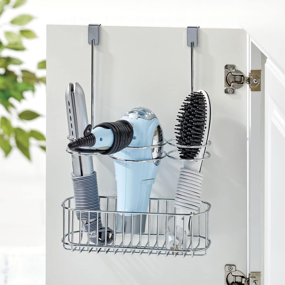 Hair Tool Organizer Basket - Over Cabinet Storage for Hair Dryers & Irons - Bronze