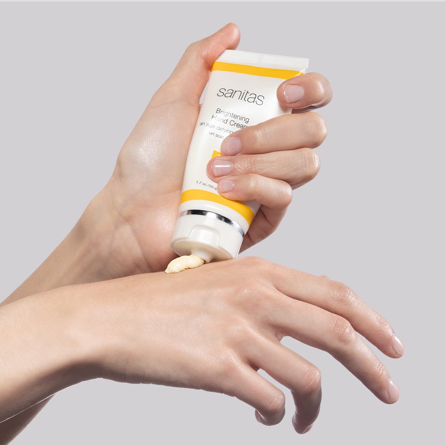 Sanitas Skincare Brightening Hand Cream, Vitamin C, Hand Lotion for Dry/Dull Skin, 1.7 Ounces
