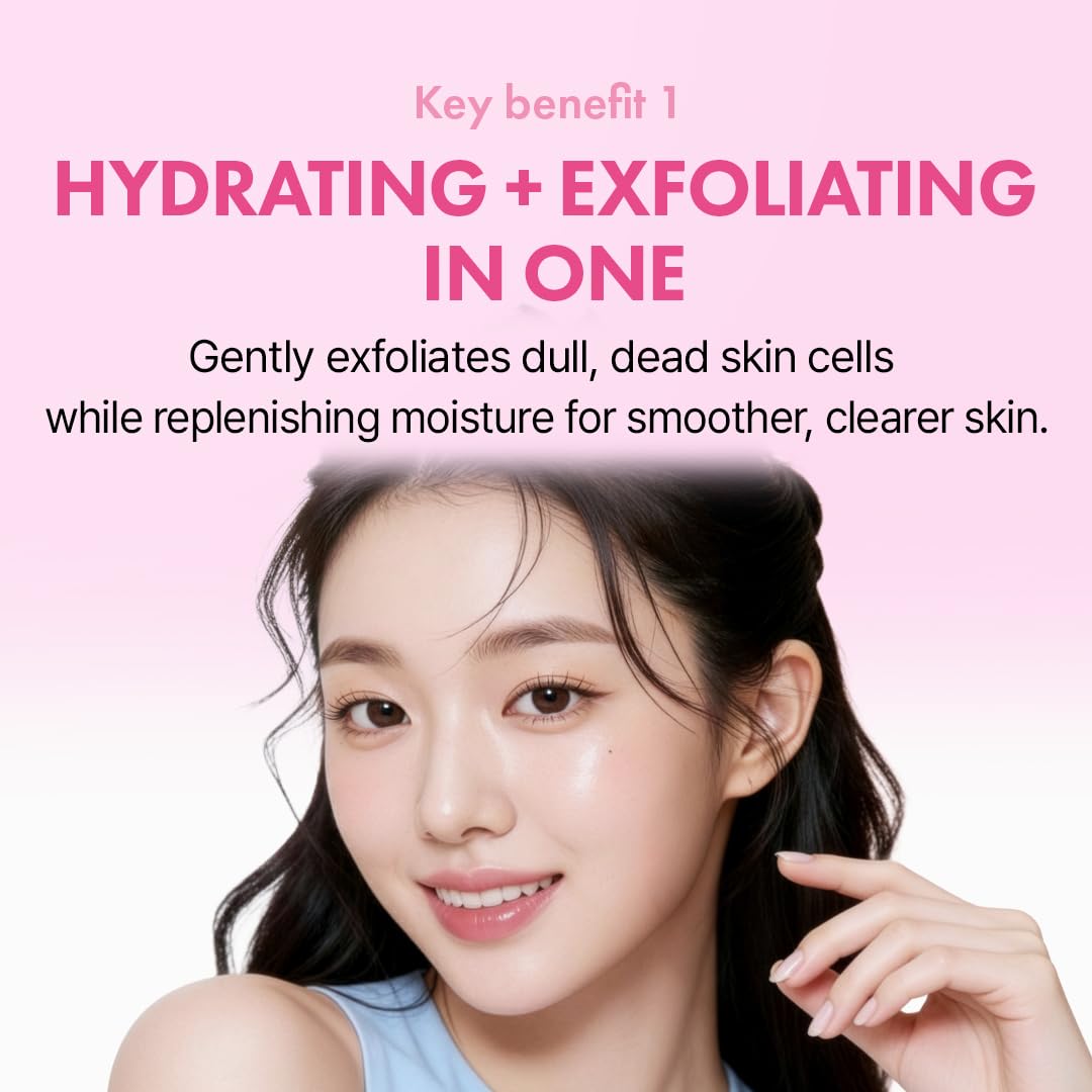 Hanskin Hyaluron Exfoliating AHA Treatment – Korean Exfoliating Toner with Glycolic & Lactic Acid for Smooth, Hydrated, Glass Skin | pH-Balanced Daily Skin Booster for Dull, Dry Skin, 5.07 fl oz