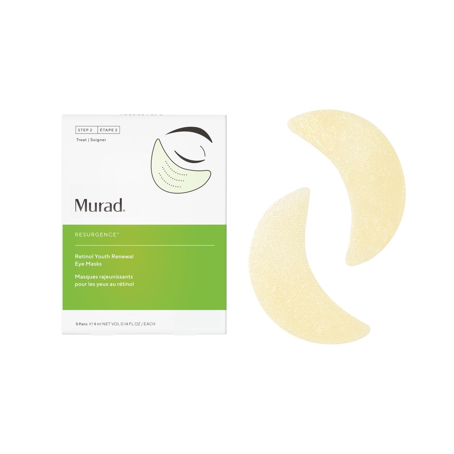Murad Retinol Youth Renewal Eye Masks – No-Slip Under Eye Patches for Fine Lines, Wrinkles, Crow’s Feet and Puffy Eyes - Full Absorption Treatment Strips, 1 Pair