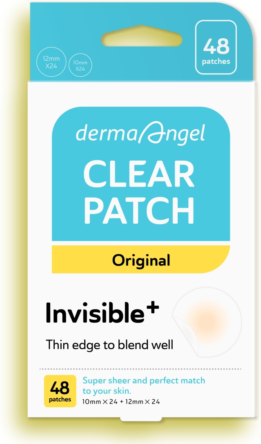 DERMA ANGEL Ultra Invisible Acne Patches for Cystic Acne Treatment Pimple Patches for Cystic Acne Blemish Patches Hydrocolloid Patches - Day & Night Use - UPGRADED (Acne Specialist 120 Count 2 Sizes)