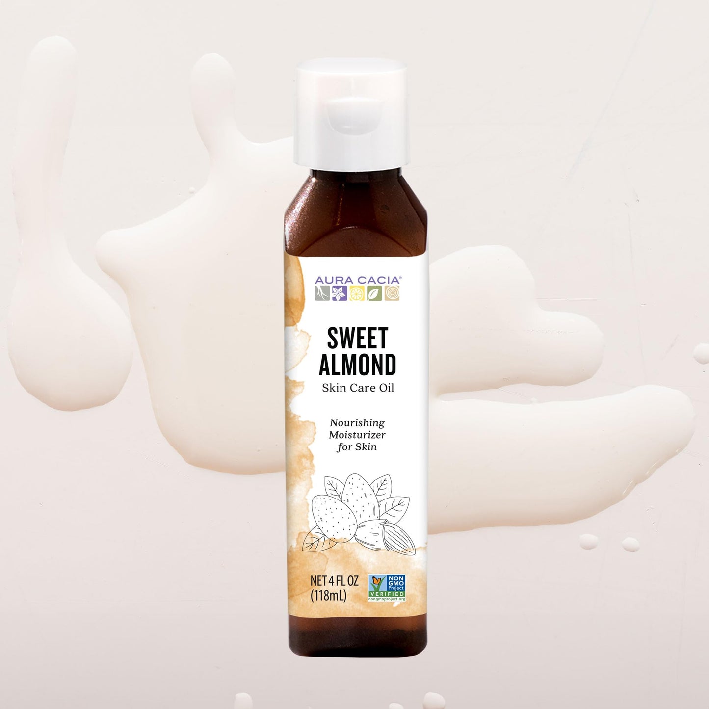 Aura Cacia Sweet Almond Skin Care Oil, 4 Oz (Pack of 1)