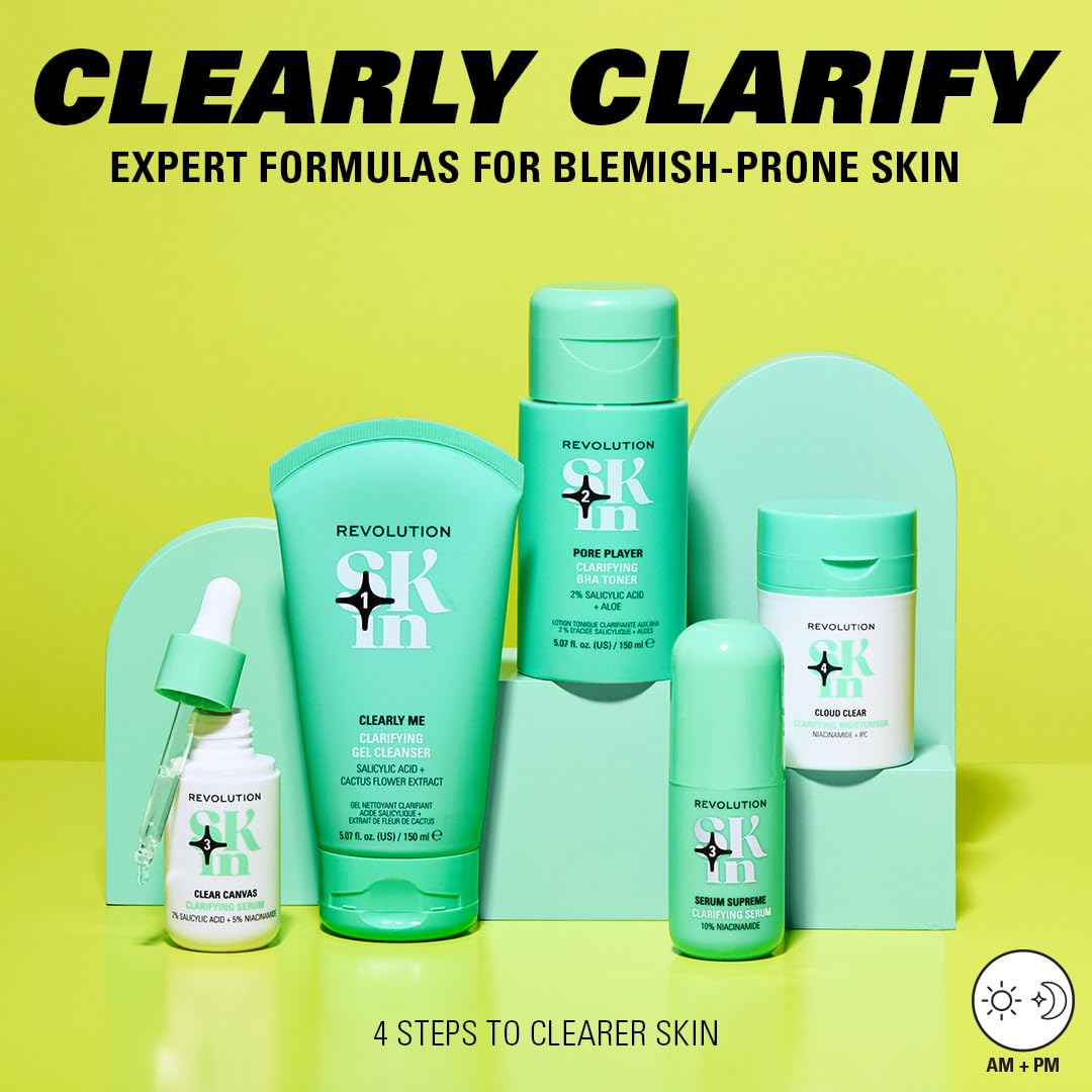 Revolution Skin, Cloud Clear Niacinamide & IPC Clarifying Moisturizer, Lightweight & Hydrating Face Cream, Vegan & Cruelty-Free, 1.69 fl oz