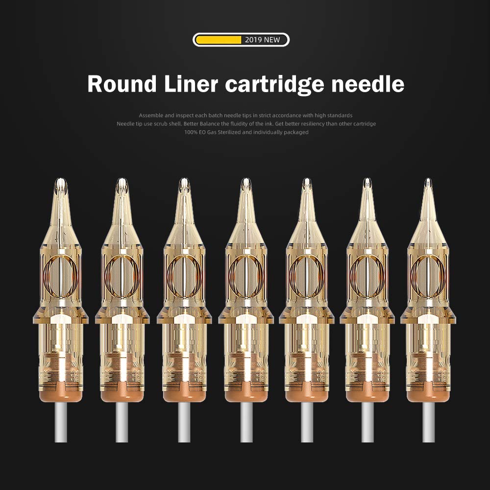 CHUSE 20pcs Cartridges Disposable Tattoo Needle Standard 19 Curved Magnum (1219RM)