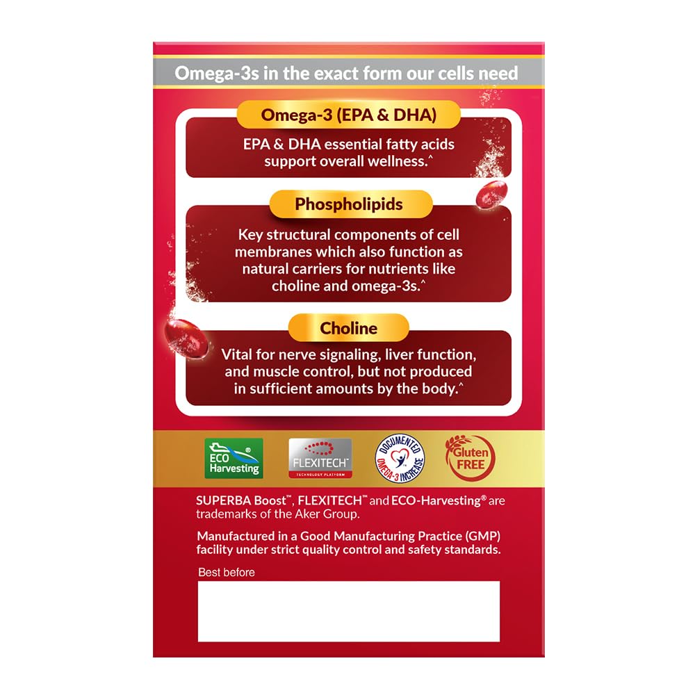 LABO Nutrition Perfect Krill EX, 1000mg Antarctic Krill Oil Omega 3 EPA DHA, Highest Phospholipids (Over 56%) with Choline, Astaxanthin | Heart Brain Eye Joint Health, Made in USA, 60 softgels