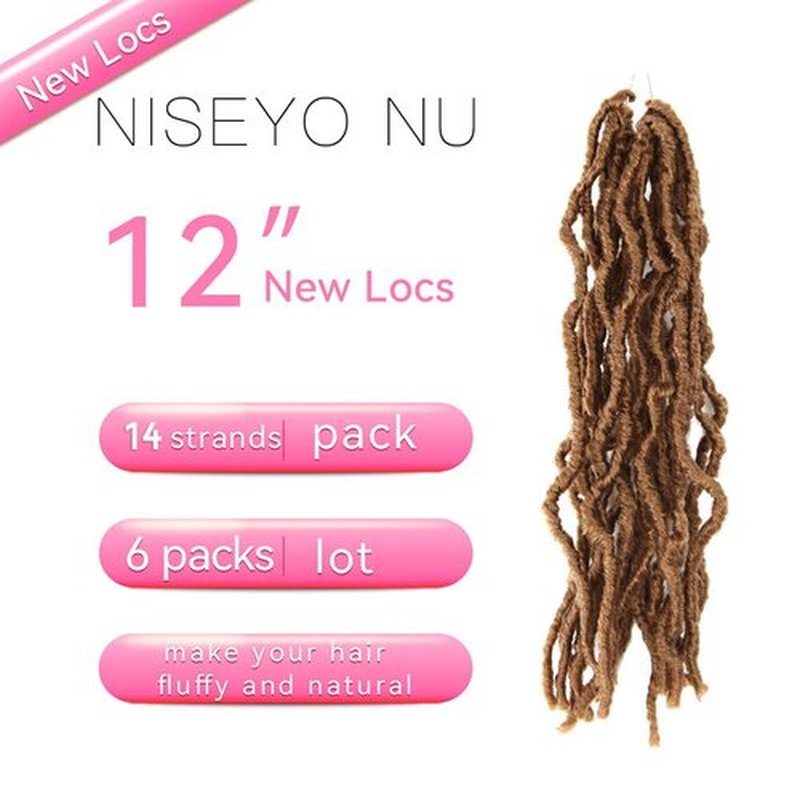 12 Inch Soft Locs Crochet Hair 6 Packs Short Straight Pre-looped New Faux Locs Crochet Hair, 27#(Honey Blonde)