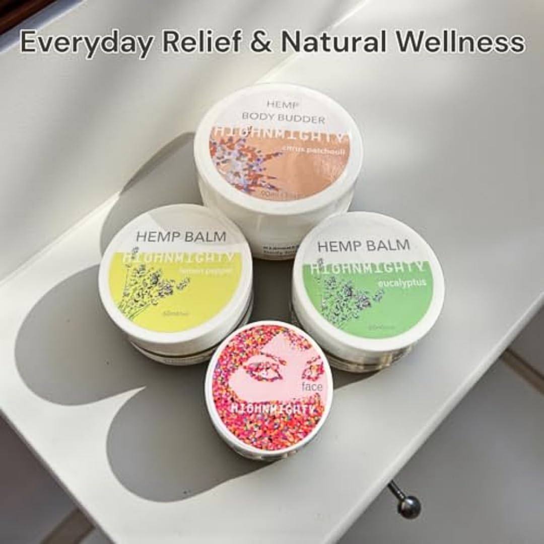 Highnmighty Maximum Strength Hemp Balm Salve | Relaxing, Natural, Fast-Acting Topical Cream for Muscle Joint Back Knee Shoulder Neck Elbow Hand Foot Relief, 60ml (2oz)