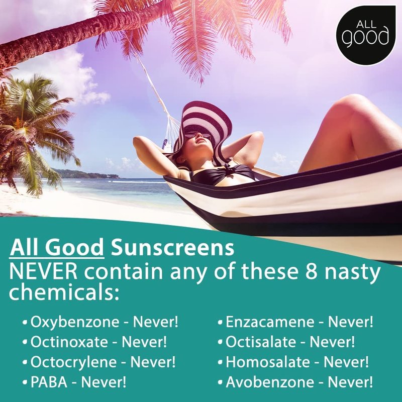 All Good Facial Mineral Sunscreen Lotion SPF 30 - Nourishing Daily Moisturizer with Hyaluronic Acid & Green Tea | 1.7oz (2-Pack)