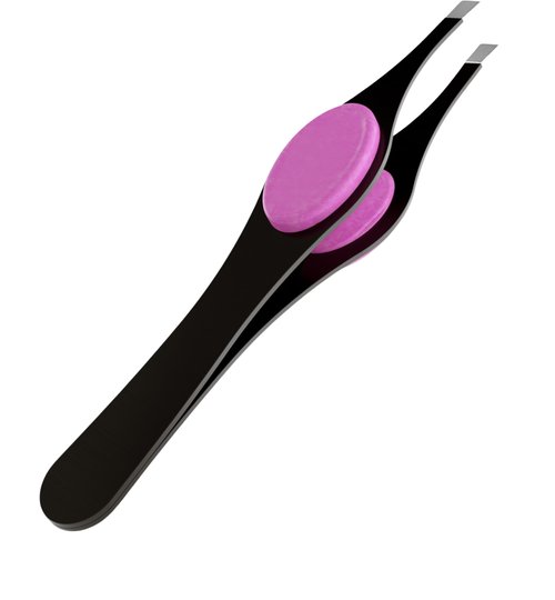 Slanted Professional Tweezers for Eyebrows & Plucking – Precision Tweezers for Women Facial Hair Removal, Ingrown Hairs, Men Grooming Kit – Sharp Tweezer has Silicone Grip by CoCo’s Closet, Black