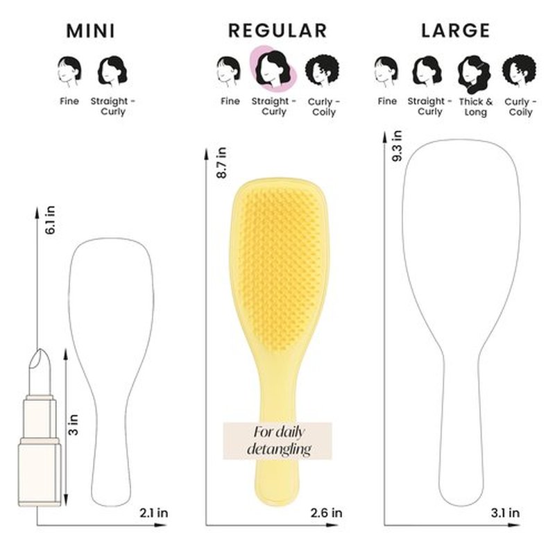 Tangle Teezer Ultimate Detangler Hairbrush for Wet & Dry Hair, Eliminates Knots & Reduces Breakage for All Hair Types, Hyper Yellow