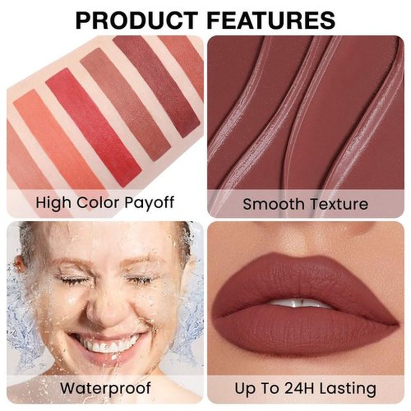 lip liner pencils, Modern Classic Lip Liner, Lip Liner Pigmented Vegan Matte, Lasting Finish Lip Liner, Luxurious Creamy Long Lasting Lip Liner, Prevents Feathering and Fading (02#Cherry Red, 1)