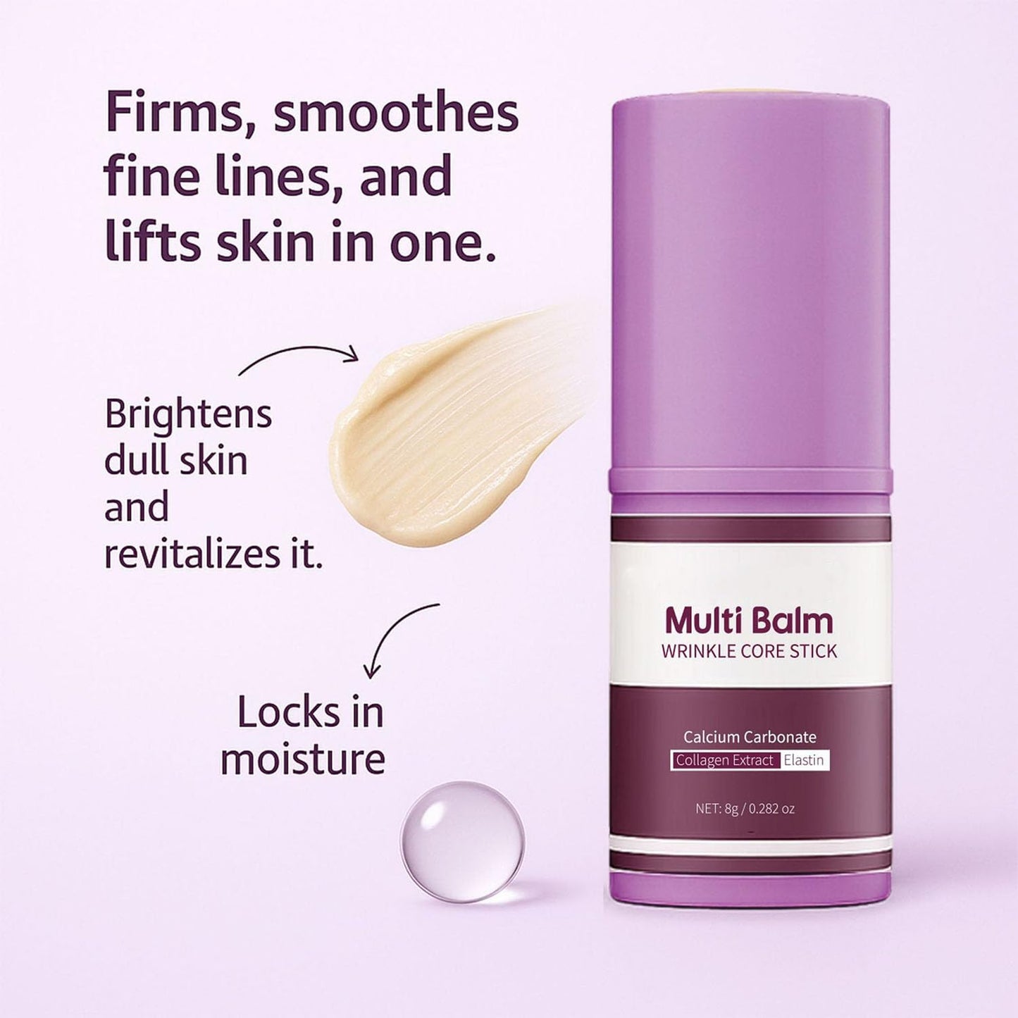 Baorder 2 Pcs Hydrating Multi Balm Stick,Collagen Moisturizing Stick,Moisturizing Cream with Vitamin E,Suitable for Eyes, Face, Neck, All Skin Types