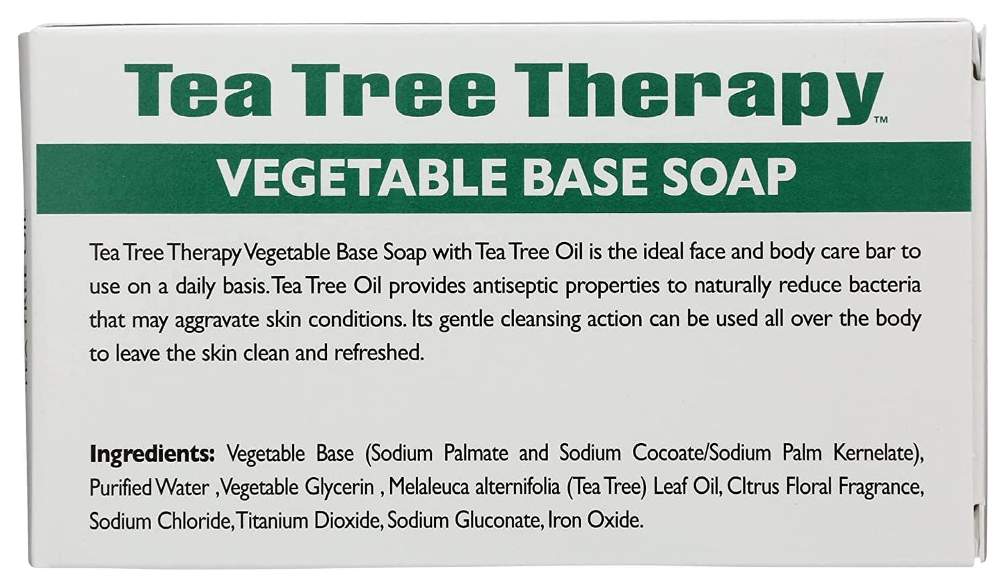 Tea Tree Therapy Pack of 8 x Vegetable Base Soap with Tea Tree Oil - 3.9 oz8