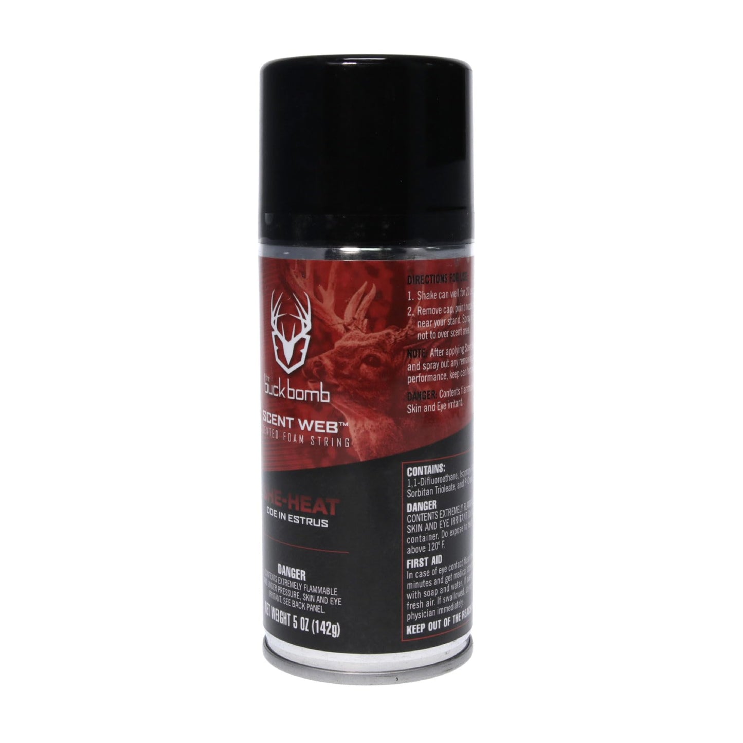 Hunters Specialties Buck Bomb Scent Web Scented Foam String | Hunting Pre/Post Rut Formula Scent Attractant Aerosol Spray, 5 Oz (142g), SHE Heat