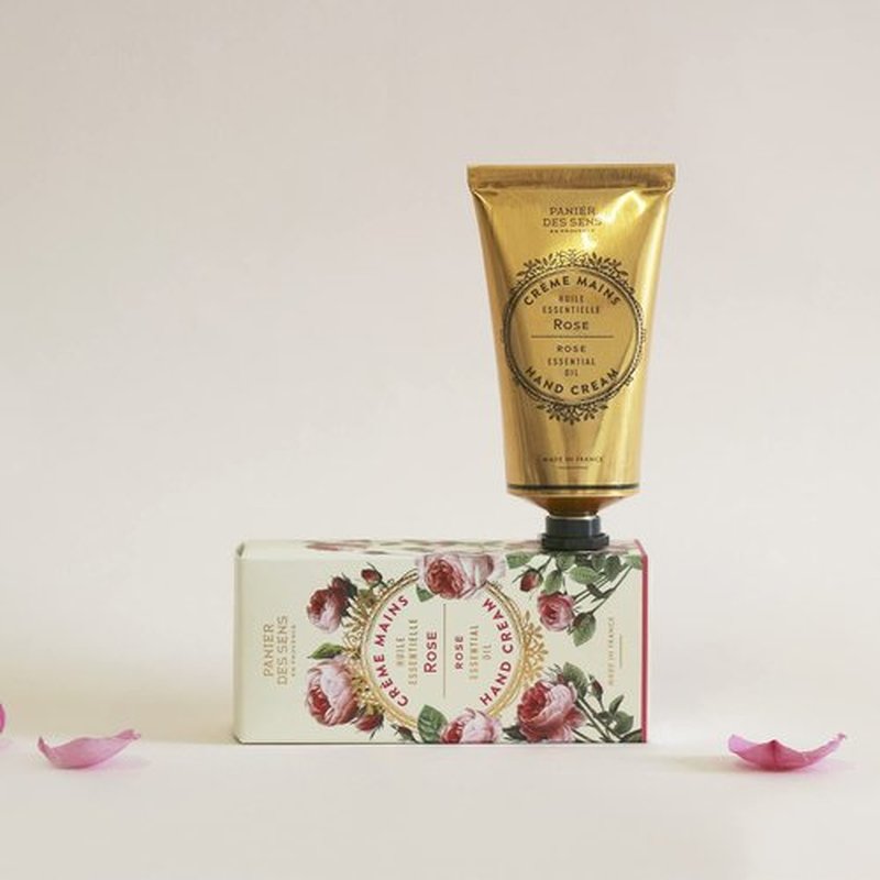 Panier des Sens - Hand Cream for Dry Cracked Hands - Rose Hand Lotion with Shea Butter & Olive Oil - Vitamin E Skin Moisturizer with 97% Natural Ingredients - Made in France, 2.5 fl oz