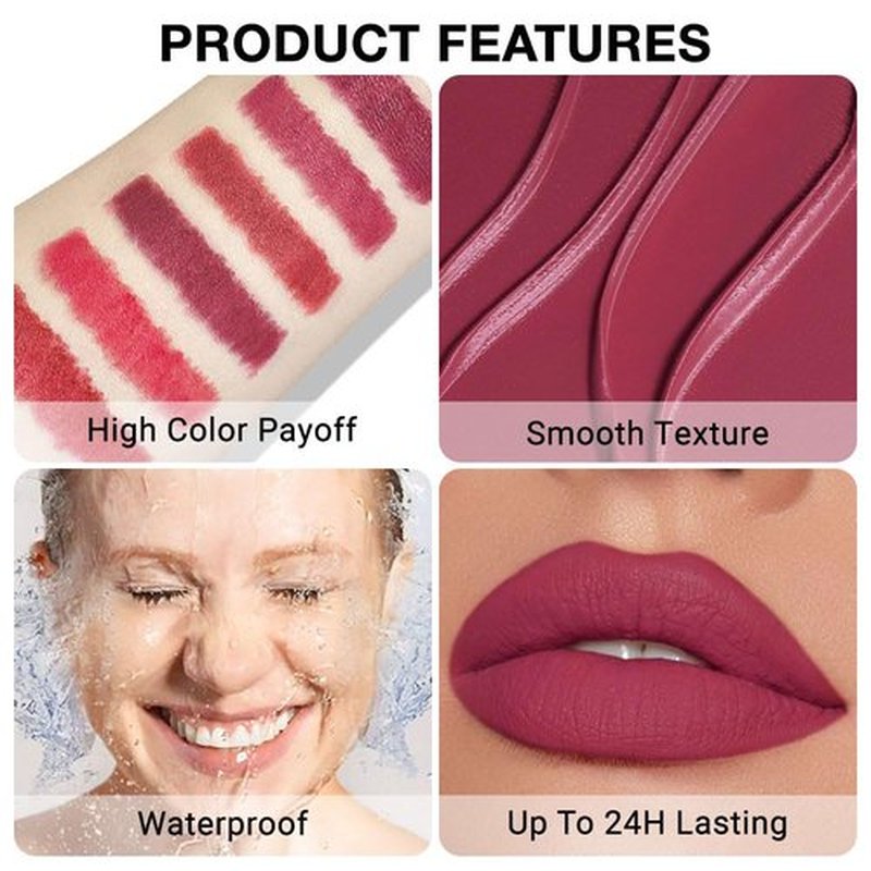 lip liner pencils, Modern Classic Lip Liner, Lip Liner Pigmented Vegan Matte, Lasting Finish Lip Liner, Luxurious Creamy Long Lasting Lip Liner, Prevents Feathering and Fading (07#Plum, 1)