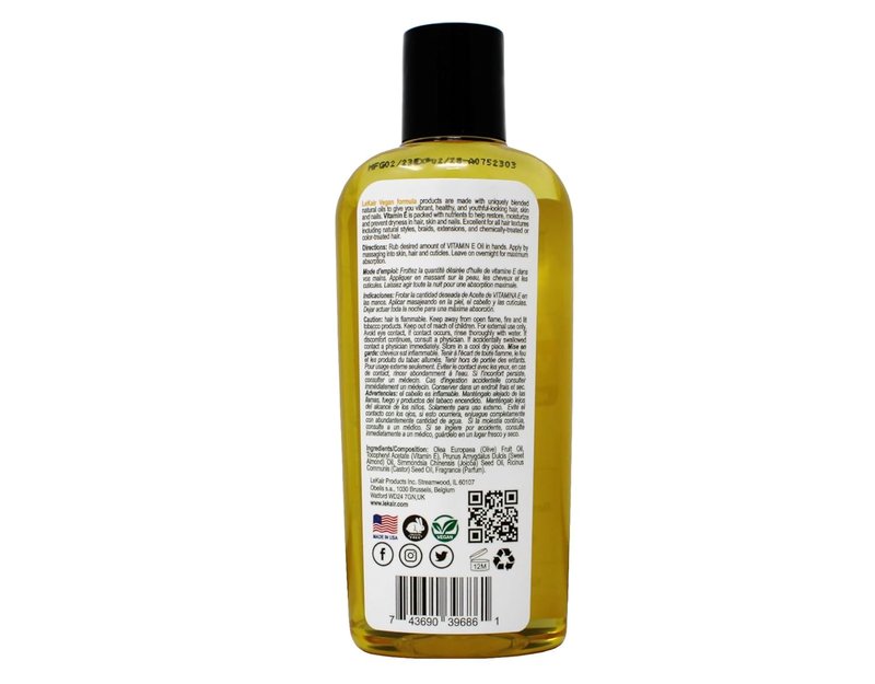 Vegan Vitamin E Oil - Moisturizing & Nourishing for Hair, Skin & Nails | 3.4 fl oz
