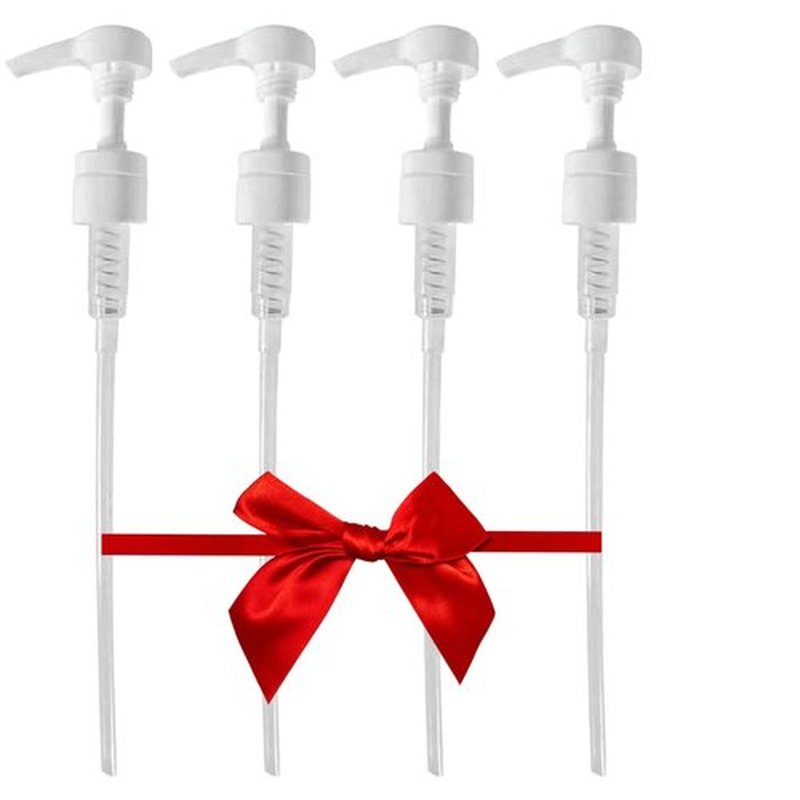 4-Pack Liter 33.8 oz Shampoo Conditioner Pump Dispenser | Fits Most Leading Brands of Liter Shampoo and Conditioner Containers with a 1-inch Diameter Opening | White | 4cc per Pump | by Geti Beauty