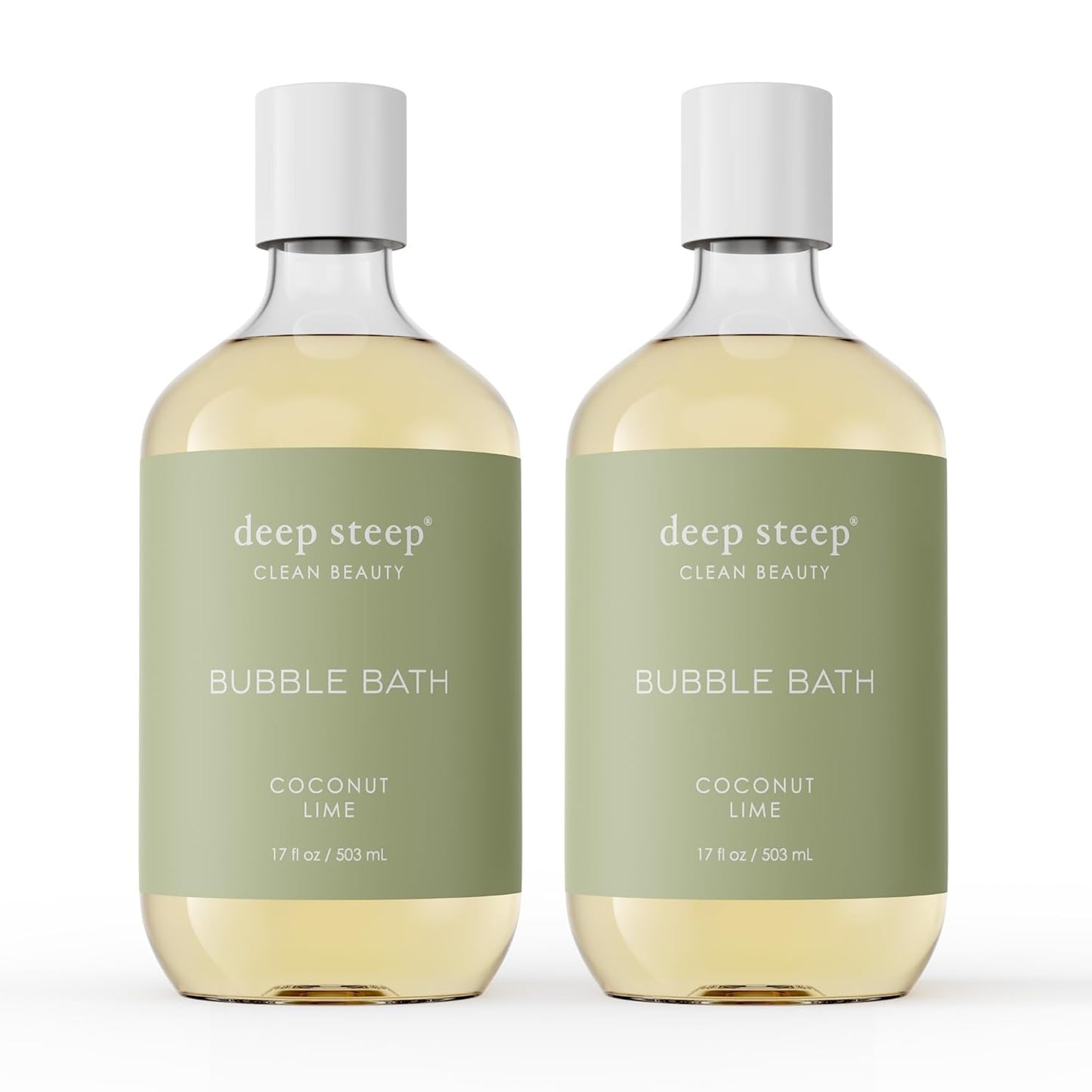 Deep Steep Bubble Bath, Lavender Chamomile, 17 oz (Pack of 2) – Soothing Soak with Shea Butter, Argan Oil, Aloe Vera & Coconut Oil – Vegan, Sulfate-Free, PH-Balanced Clean Beauty