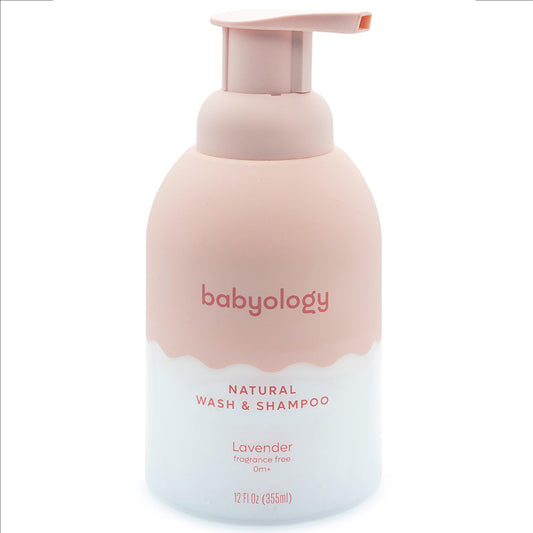 Babyology - 100% Edible Ingredients - All Natural Baby Wash and Shampoo Lavender + Organic Baby Lotion SET - 12 FL OZ Good for Sensitive Skin or Eczema - Non Toxic - Fragrance Free (Set of 2)