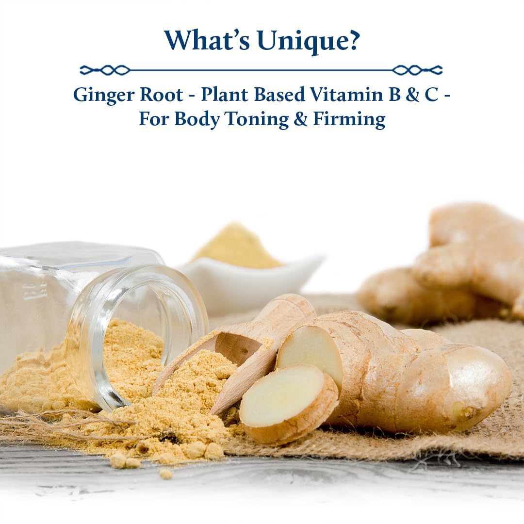 Blue Nectar Ginger Oil Anti Cellulite Body Massage Oil for Skin Tightening, Toning| Authentic Ginger Root Massage Oil with Plant Based Vitamin B & C for Women and Men (11 Herbs, 6.76 Fl Oz)