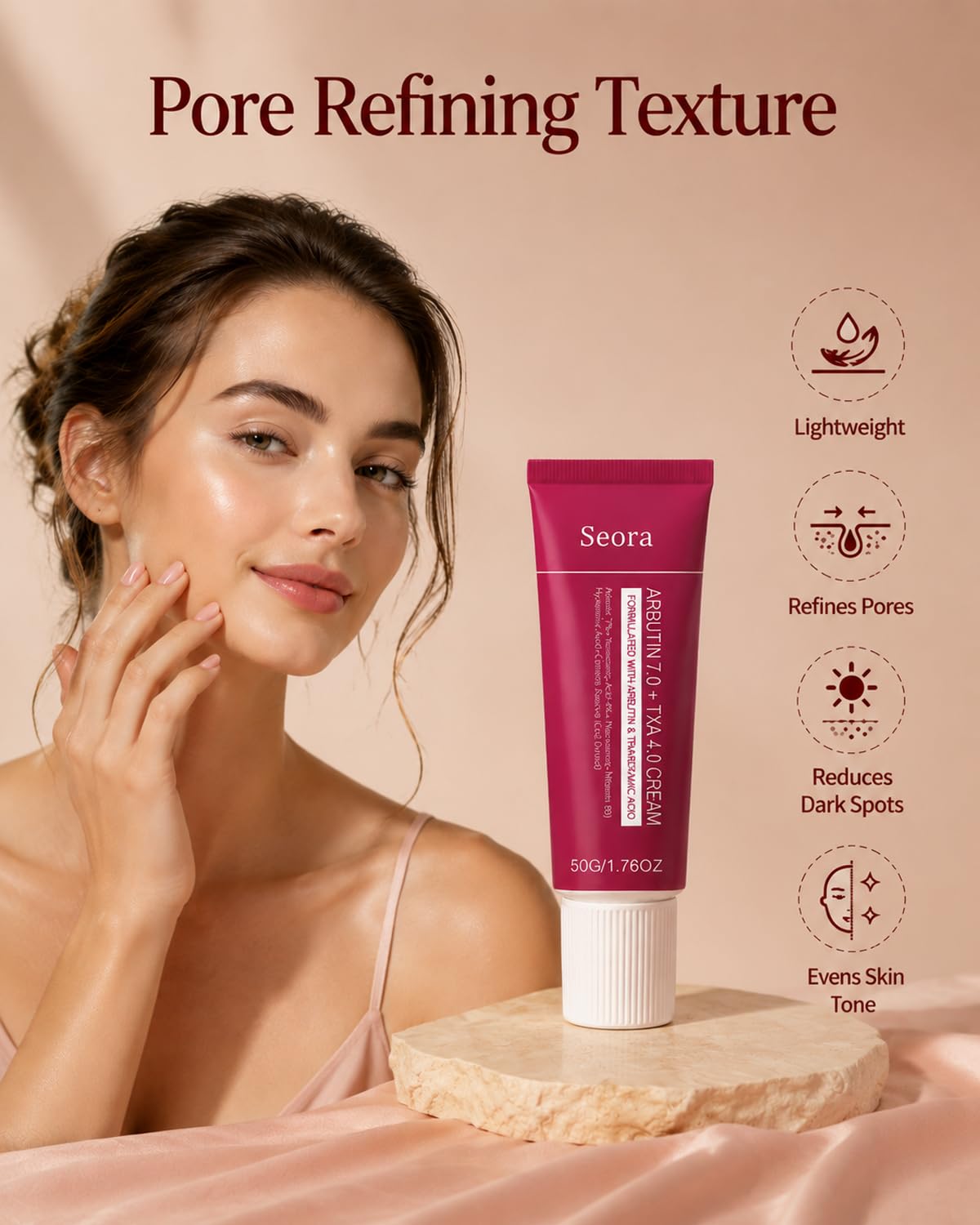 Korean Brightening Skincare Arbutin Cream, Moisturizer Hydrates, Evens Tone for Face Body and All Skin Types (2PCS)