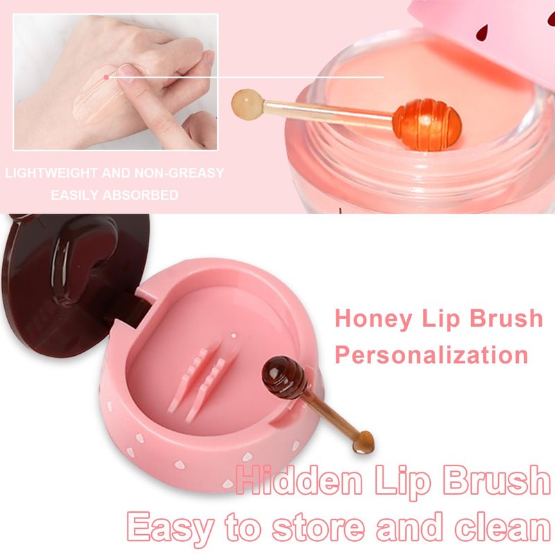Bee Propolis louds Honey Lip Balm – Deeply Moisturizing Lips Sleeping Mask for Dry, Cracked Lips, Natural Lip Treatment with Bee Propolis & Honey Extract, Honeys Pot Jar Design