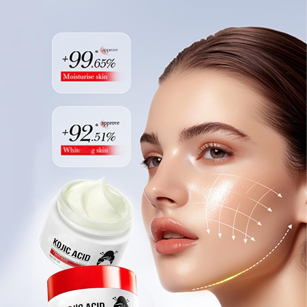 Kojic Acid Cream, Face and Body Gel, Dark Spots, Melasma, Natural Ingredients, Moisturizing and Mild Effect (1pcs acido kojico)