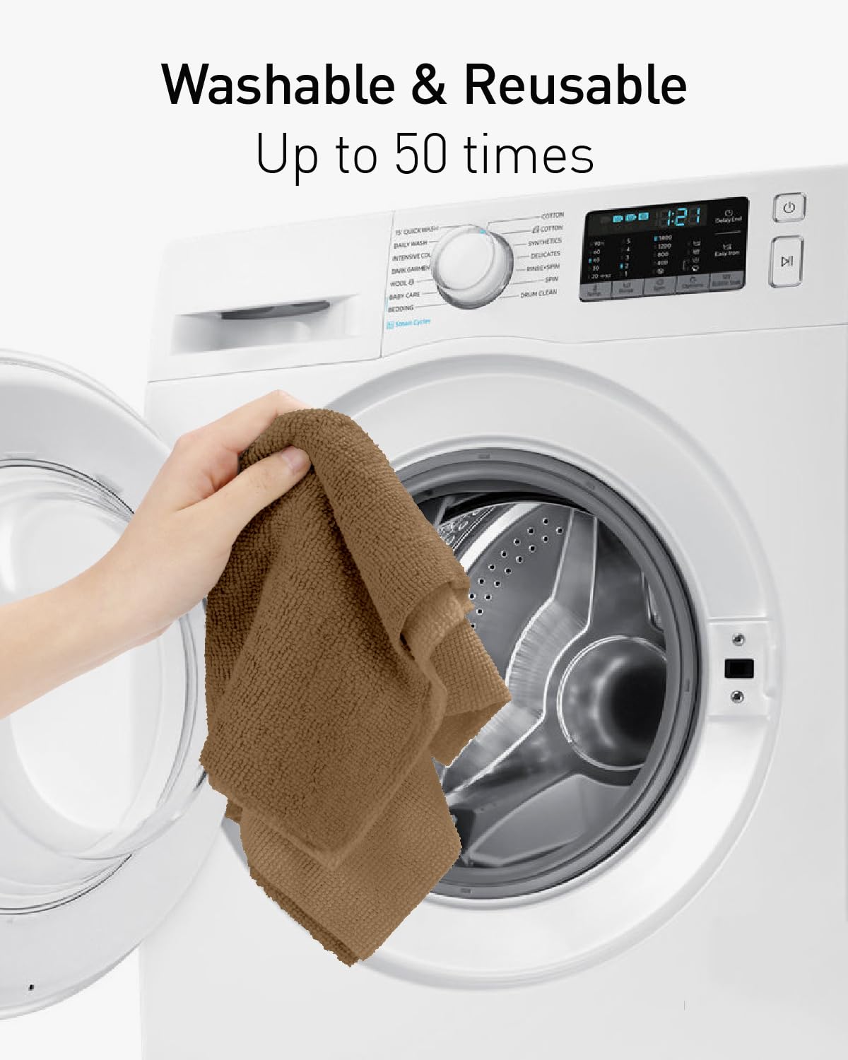 Fantasticlean Microfiber Cleaning Cloth Roll- 75 Sheets, 12" x 12" (TAN)
