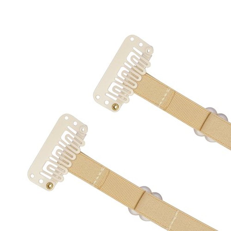 YTBYT 4 Pcs Facelift Bands with Clips Invisible Face Stretching Lifting Strap Adjustable Elastic Band Face Slimming Band (24cm Blonde Single Bands)