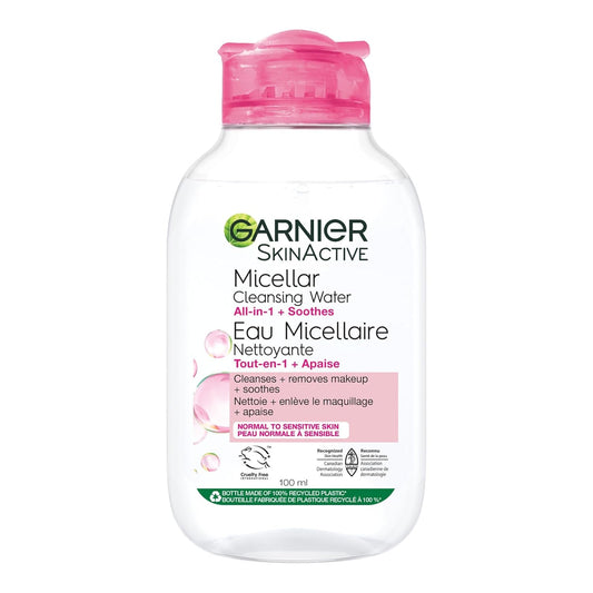 Garnier SkinActive Micellar Cleansing Water - Gentle Makeup Remover for All Skin Types | 3.4 fl. oz.