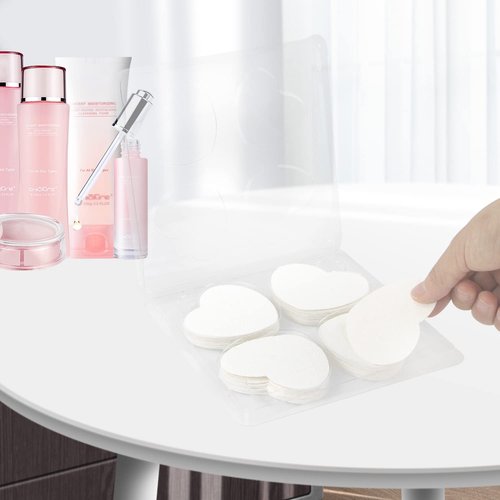 100-Count Compressed Facial Sponges for Estheticians Heart Shape Natural Cellulose Sponge Professional Cosmetic Spa Sponges for Face Cleansing, Massage, Pore Exfoliating, Mask, Makeup Removal, White